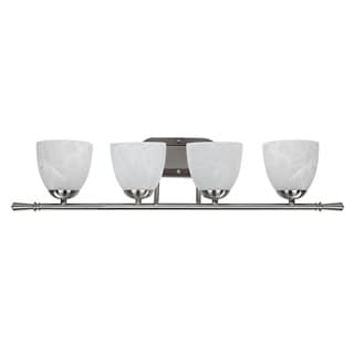 Transitional 4 light Brushed Nickel Bath Bar Chloe Sconces & Vanities