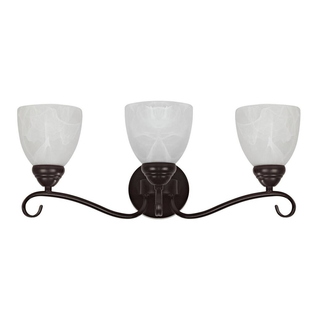 Transitional 3-light Dark Rubbed Bronze Bath/Vanity Fixture