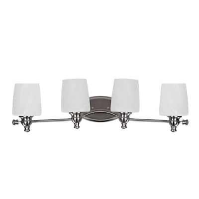 Transitional 4-light Brushed Nickel Bath/Vanity Fixture