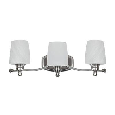 Transitional 3-light Brushed Nickel Bath/Vanity Fixture