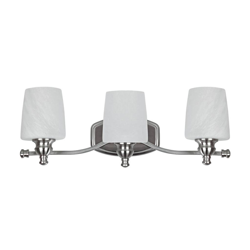 Transitional 3-light Brushed Nickel Bath/Vanity Fixture