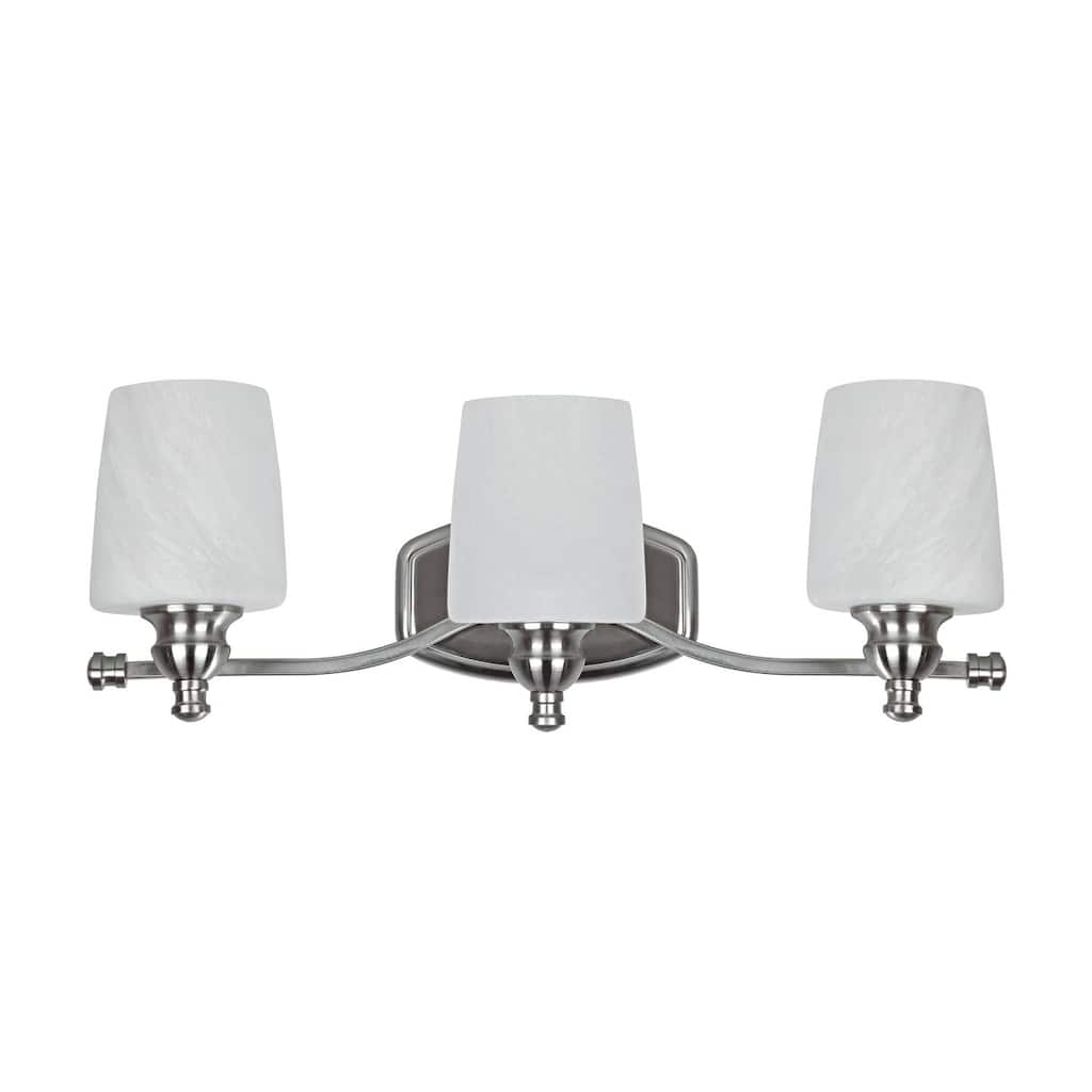 Transitional 3-light Brushed Nickel Bath/Vanity Fixture