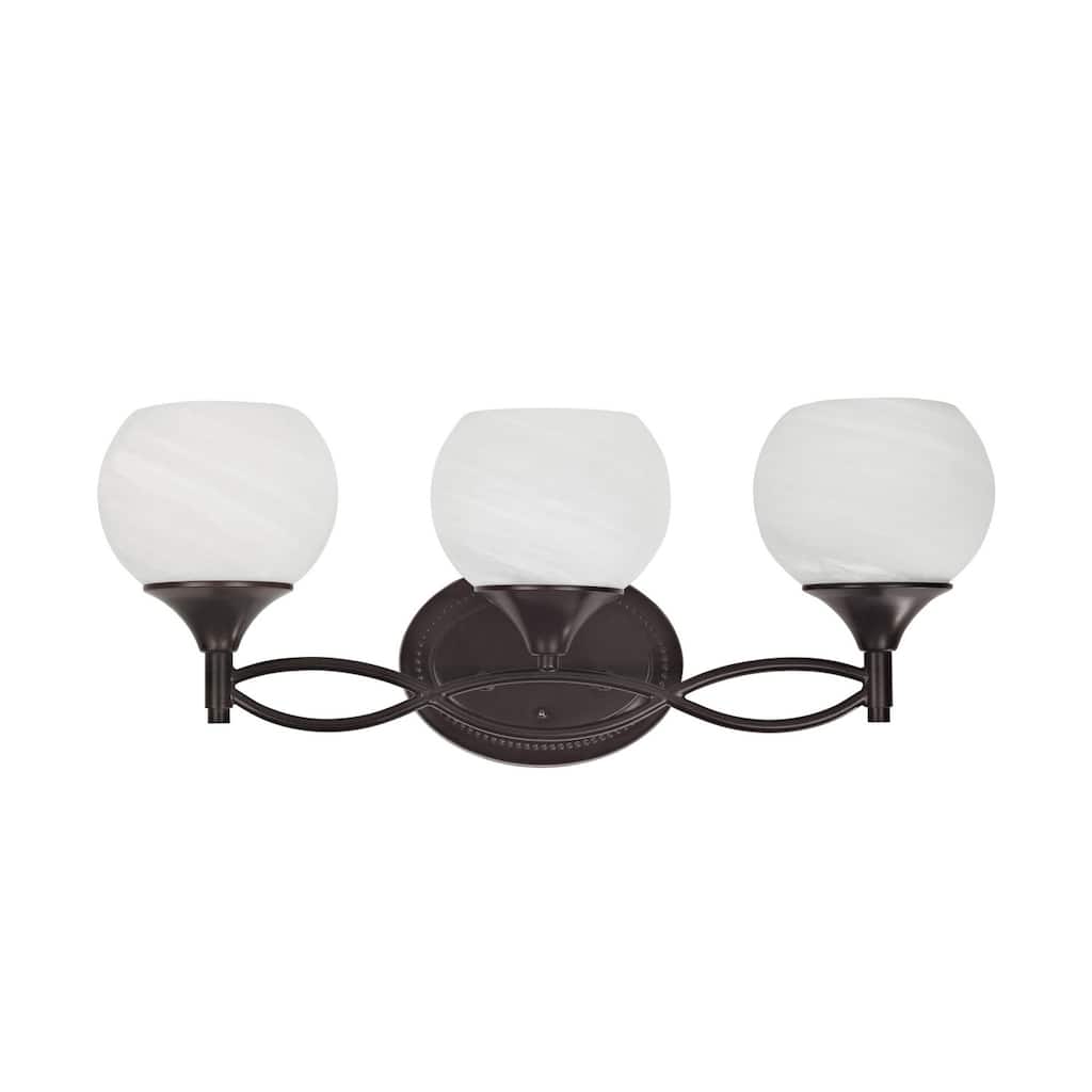 Transitional 3-light Dark Rubbed Bronze Bath/Vanity Fixture