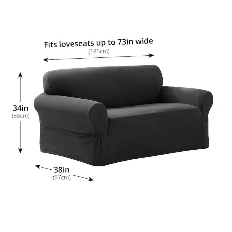 Maytex Stretch Pixel 1 Piece Loveseat Furniture / Slipcover - 34"h x 38"d x 58-73"w - 34"h x 38"d x 58-73"w