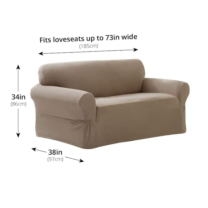 Maytex Stretch Pixel 1 Piece Loveseat Furniture / Slipcover - 34"h x 38"d x 58-73"w - 34"h x 38"d x 58-73"w