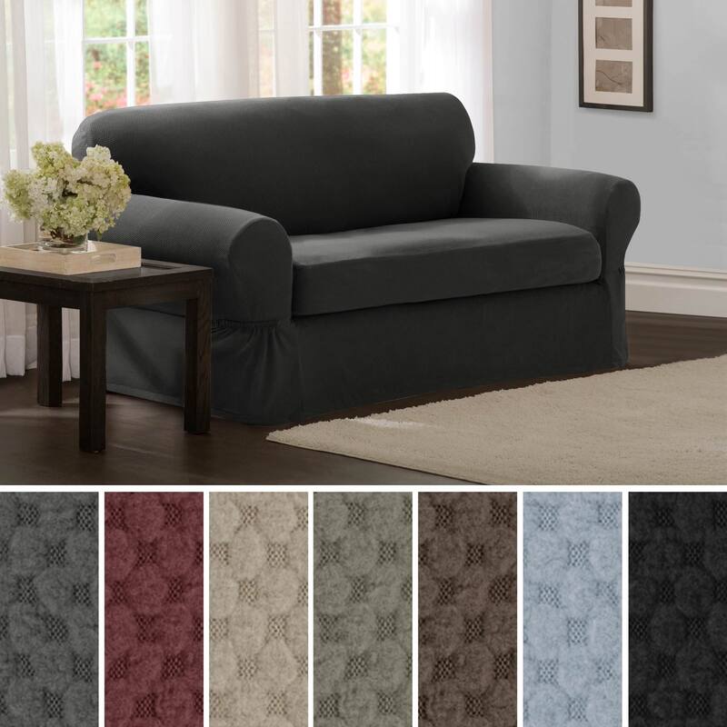 Maytex Stretch Pixel 2 Piece Loveseat Furniture / Slipcover