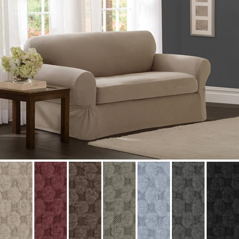Maytex Stretch Pixel 2 Piece Loveseat Furniture / Slipcover