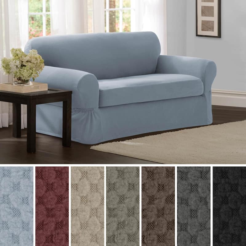 Maytex Stretch Pixel 2 Piece Loveseat Furniture / Slipcover
