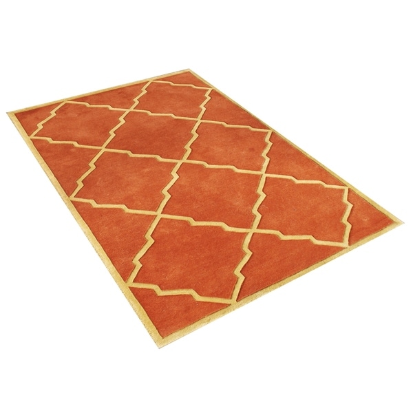Alliyah Handmade Rust New Zealand Blend Wool Rug (5' x 8') - 5' x 8'. Opens flyout.