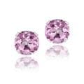 Glitzy Rocks Sterling Silver 1 1/6ct TGW 5mm Pink Topaz Stud Earrings