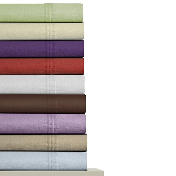 Luxury Extra Deep Pocket Solid Flannel Bed Sheet Set On Sale