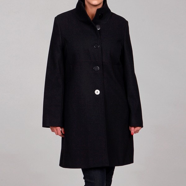 women's plus size wool blend coats