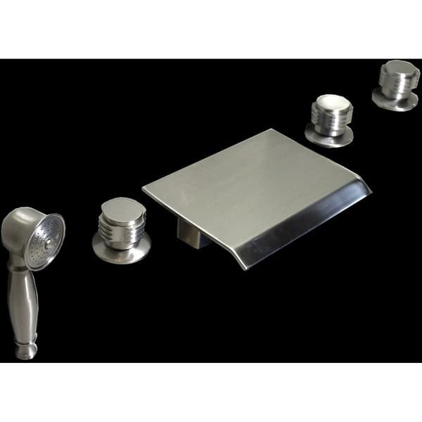 Shop Brushed Nickel Waterfall 5 Piece Bathroom Tub Faucet Set