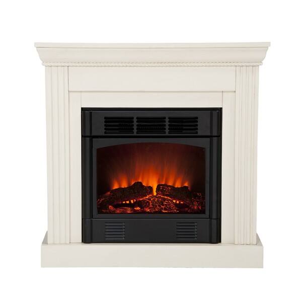 Shop Martel Ivory Convertible Petite Electric Fireplace Free
