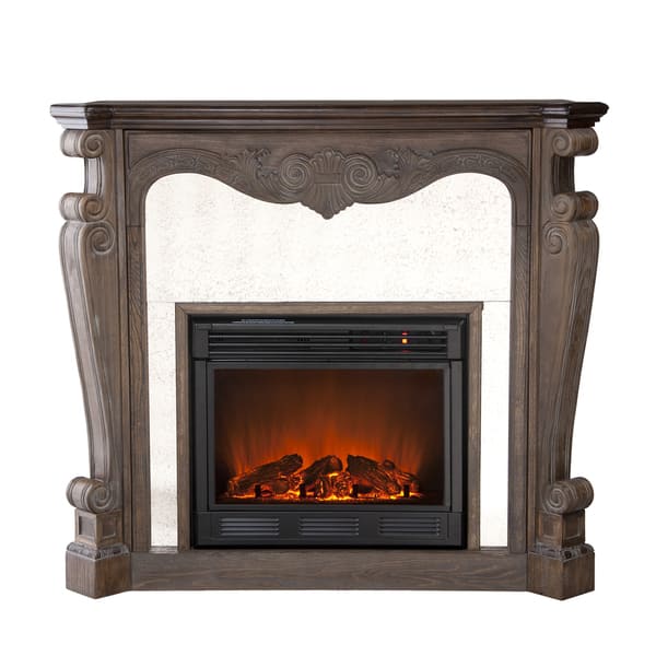 Alcott Burnt Oak and Gray Faux Slate Gel Fuel Fireplace - Bed Bath u0026 Beyond  - 6228248