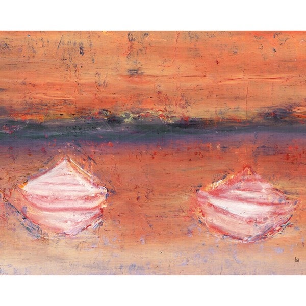 Ankan 'Canoes 4' Gallery-wrapped Canvas Art