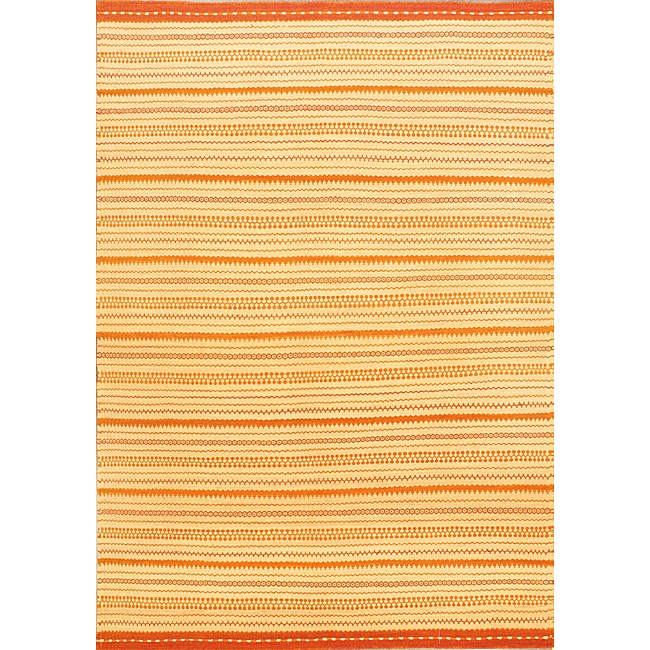 Hand woven Jalal Tuareg Kilim Cream Rug (56 X 710)