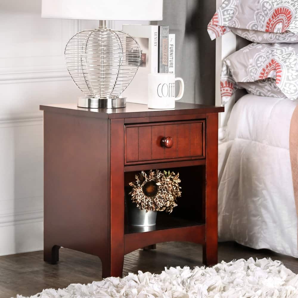 Ettrick Transitional Espresso Wood 1-Drawer Night Stand by Copper Grove