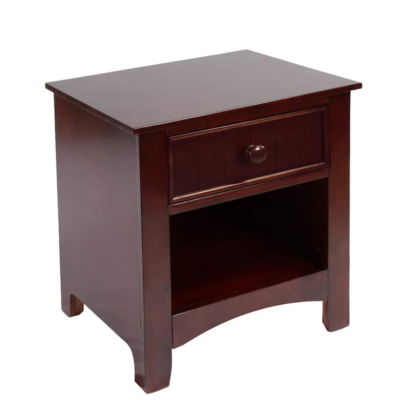 Ettrick Transitional Espresso Wood 1-Drawer Night Stand by Copper Grove