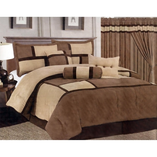 Chelsea Contemporary Microsuede And Polyester 7 piece Comforter Set