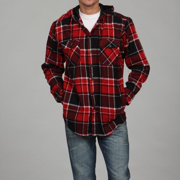 grey hoodie red flannel