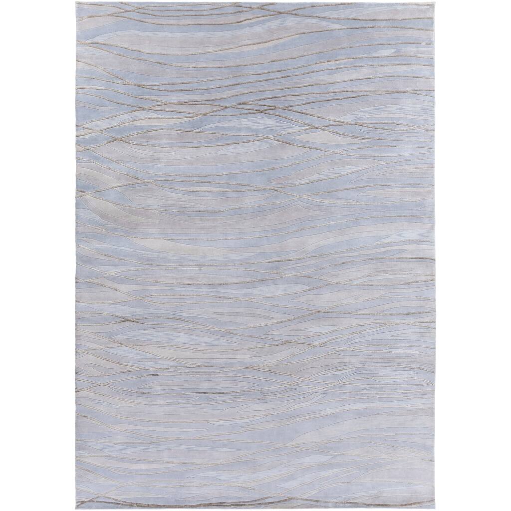 Hand-knotted McKinney Abstract Design Wool Area Rug - 8' x 11' - 8' x 11'
