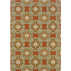 Orange/ Ivory Outdoor Area Rug (7'10 x 10') Style Haven 7x9   10x14 Rugs