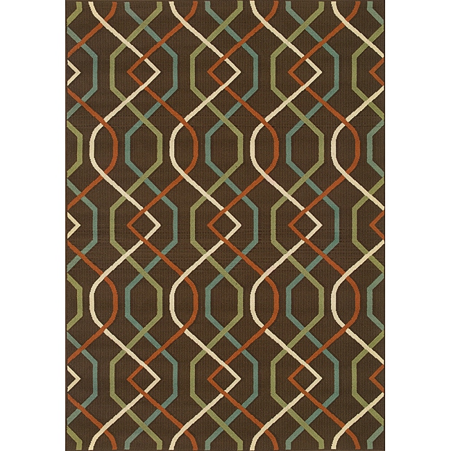 Brown/ivory Outdoor Area Rug (25 X 45)