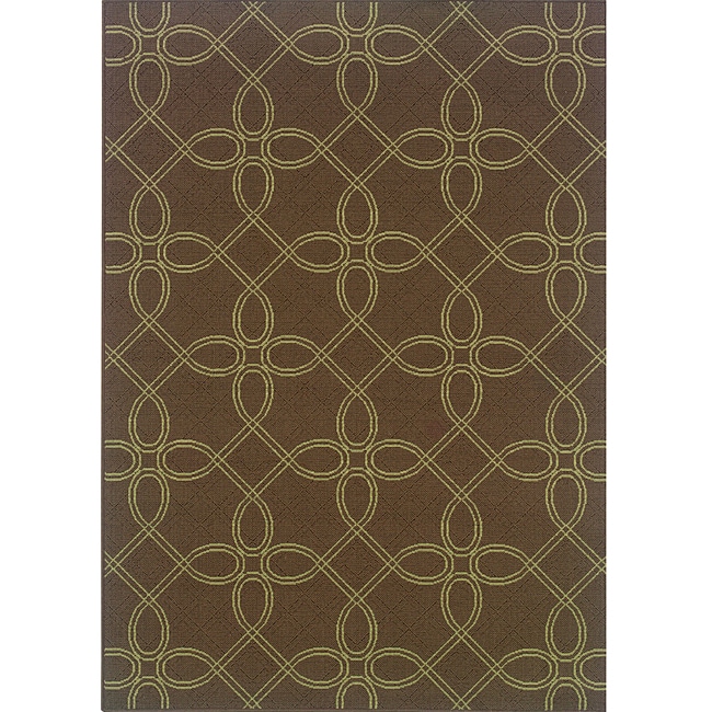 Brown/green Polypropylene Outdoor Area Rug (37 X 56)