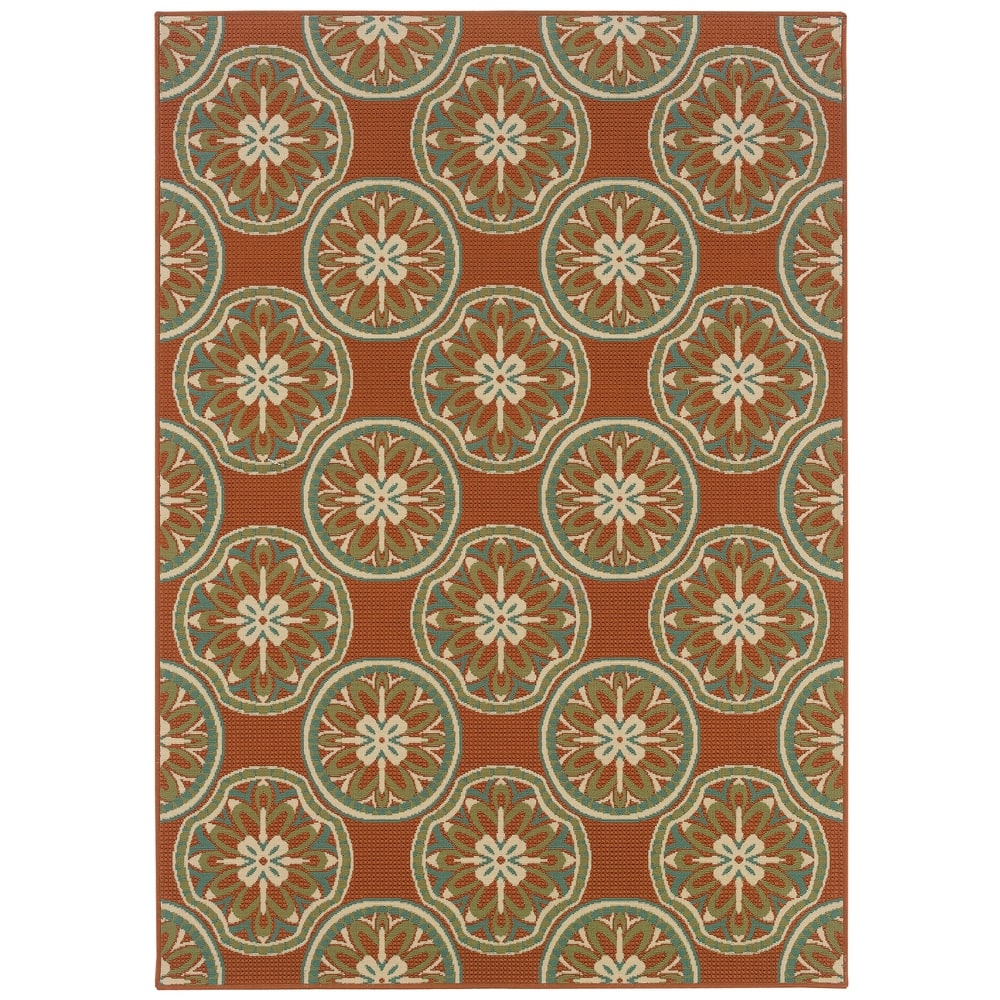 Vista Home Malta Floral Lattice Indoor-Outdoor Area Rug