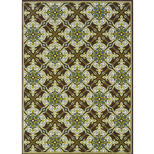 Brown/ Ivory Outdoor Area Rug (310 X 56)