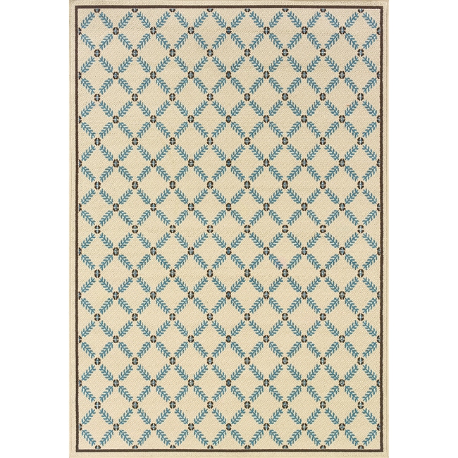 Ivory/blue Outdoor Area Rug (310 X 56)