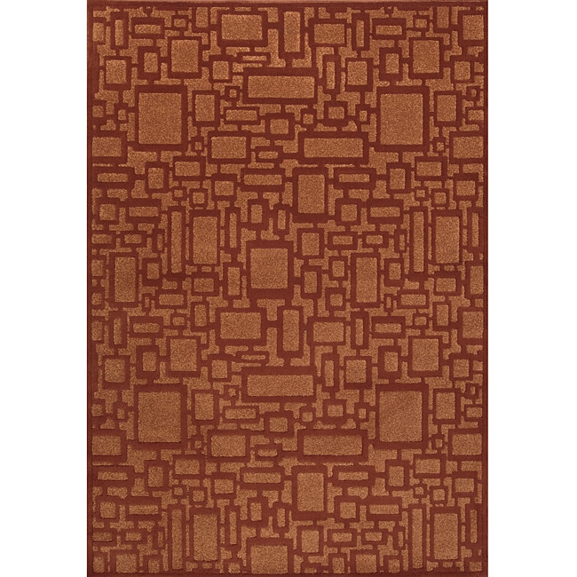 Miramar Rust Geometric Area Rug (710 X 10)