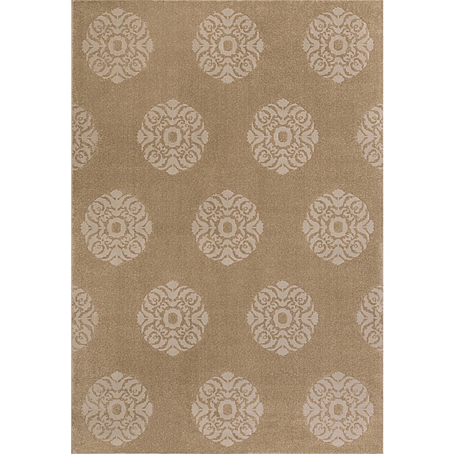 Miramar Grey Floral Area Rug (53 X 76)