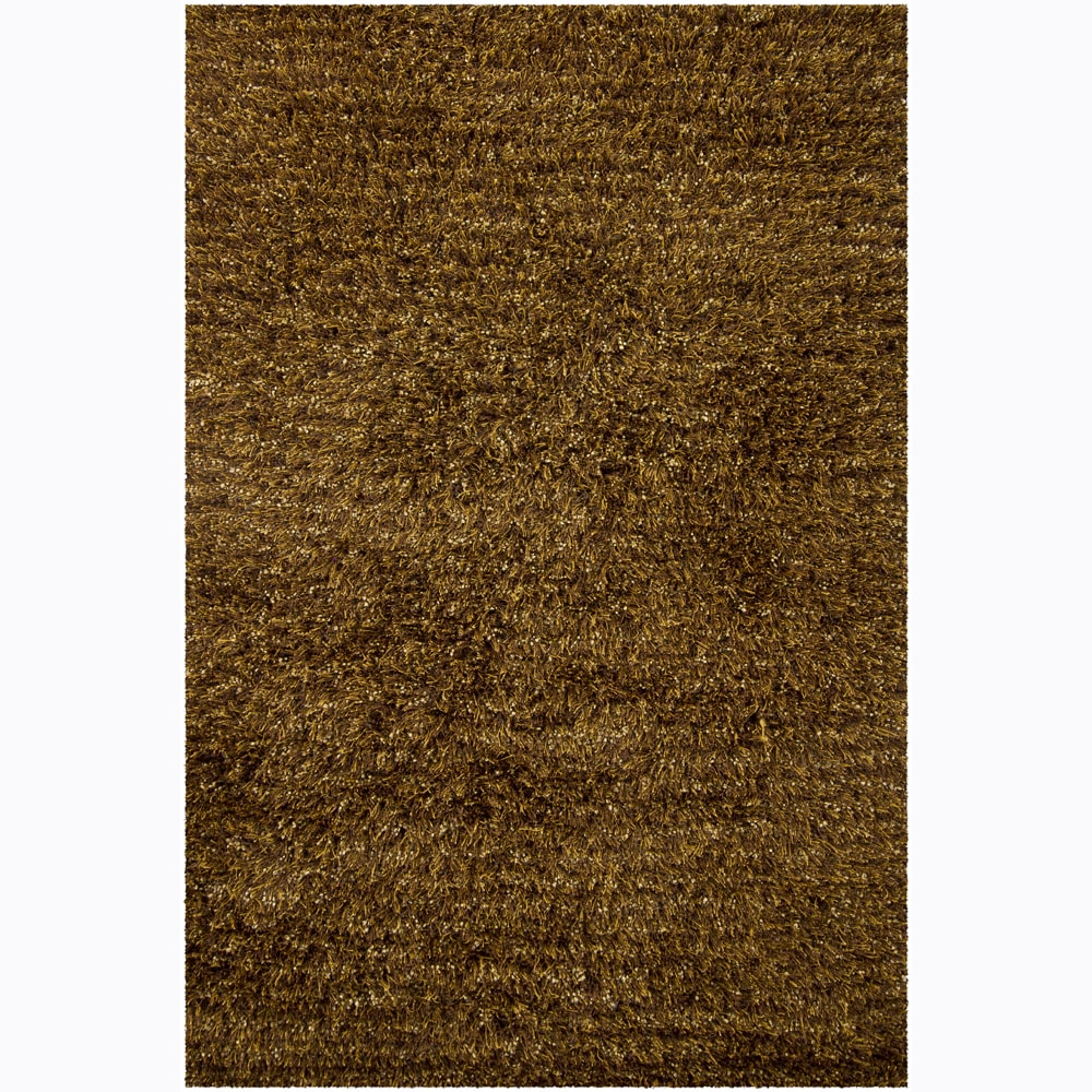 Handwoven Black/brown Mandara Shag Rug (5 X 76)