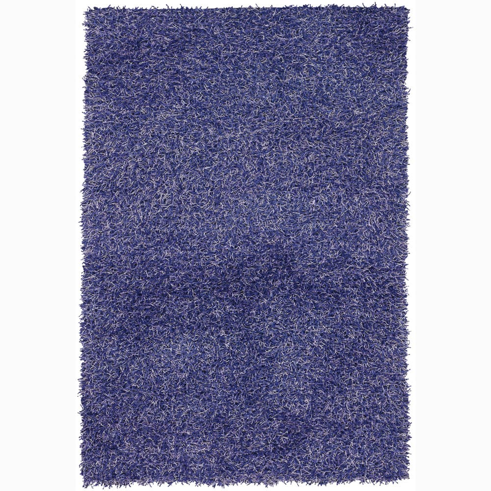 Handwoven Purple/Blue Mandara Shag Rug - 5' x 7'6"