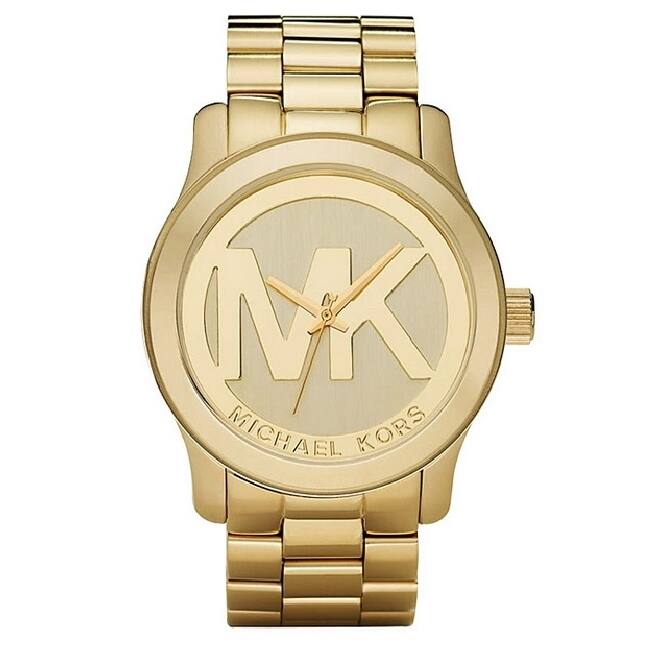 Michael Kors Women's MK5473 Goldtone Boyfriend Logo Watch