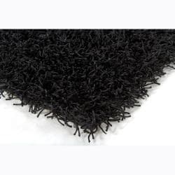 Hand woven Mandara Black Shag Rug (4' x 6') Mandara 3x5   4x6 Rugs