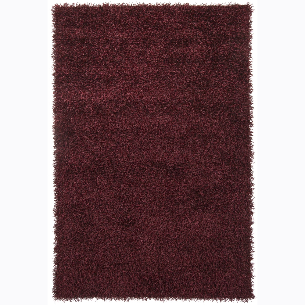 Handwoven Plum brown Mandara Shag Rug (26 X 76)