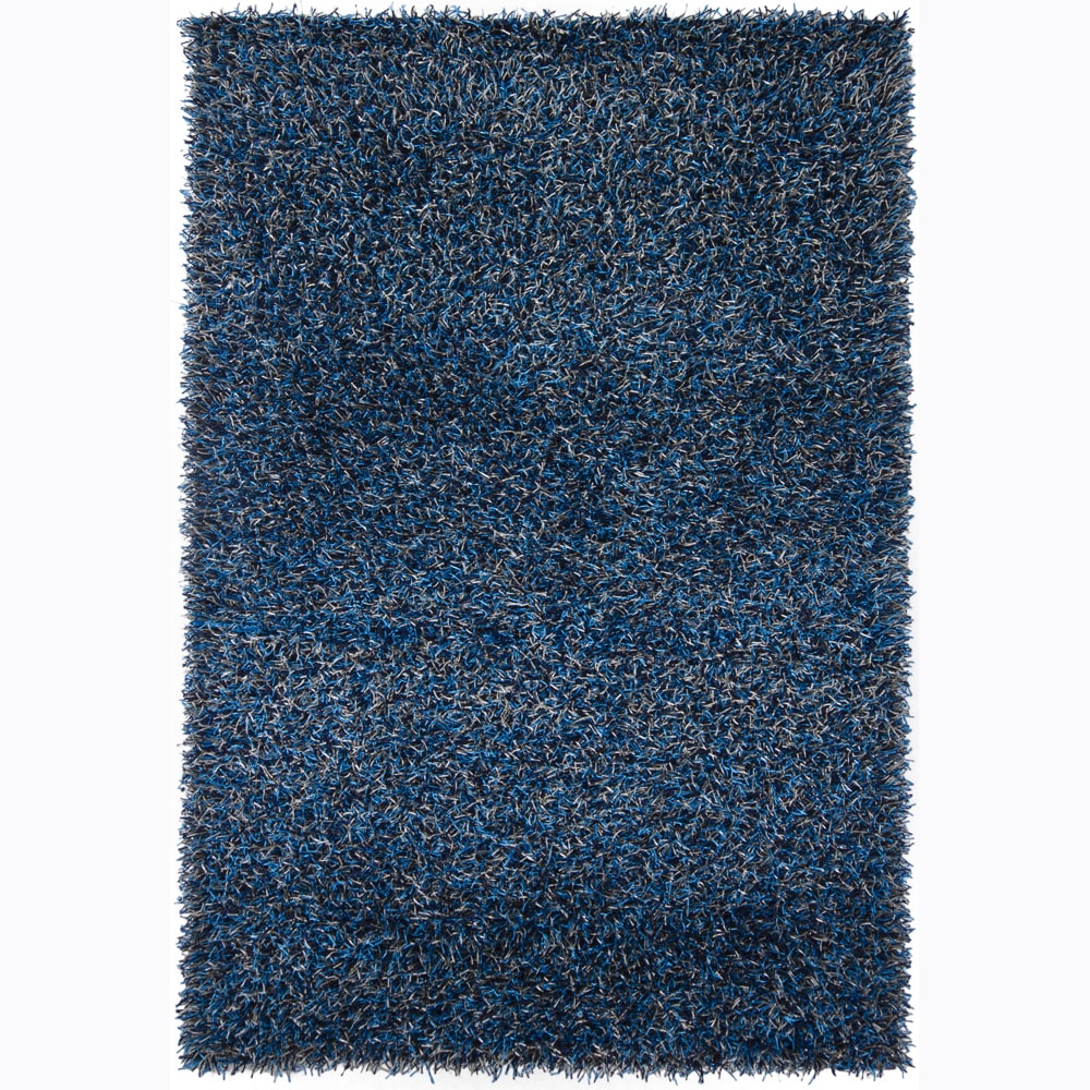 Handwoven Blue Mandara Shag Rug (4 X 6)