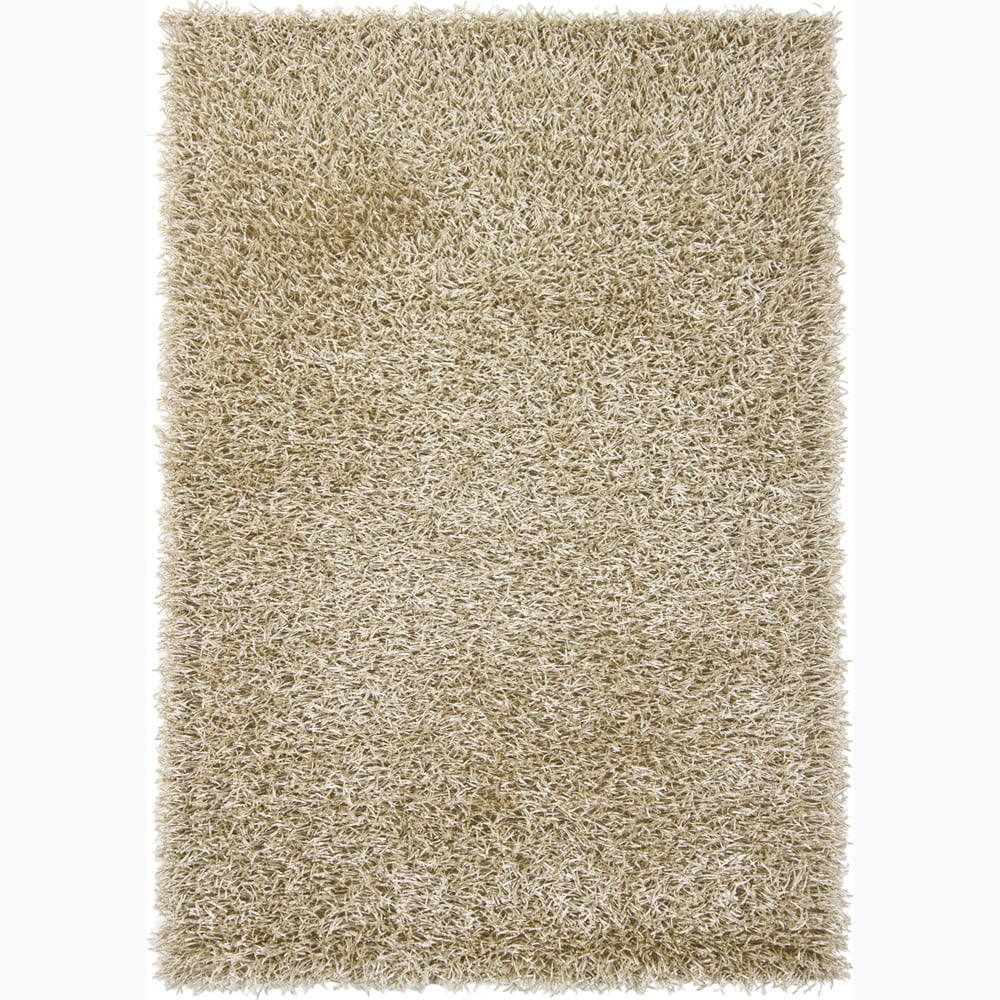 Handwoven Beige Mandara Shag Rug (4 X 6)