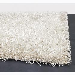 Handwoven Mandara White Shag Area Rug (9' x 13') Mandara 7x9   10x14 Rugs