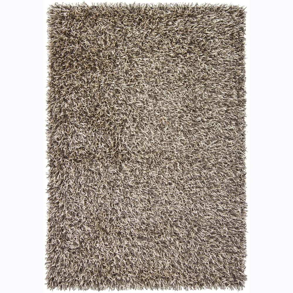 Handwoven Gray/Beige Mandara Shag Rug