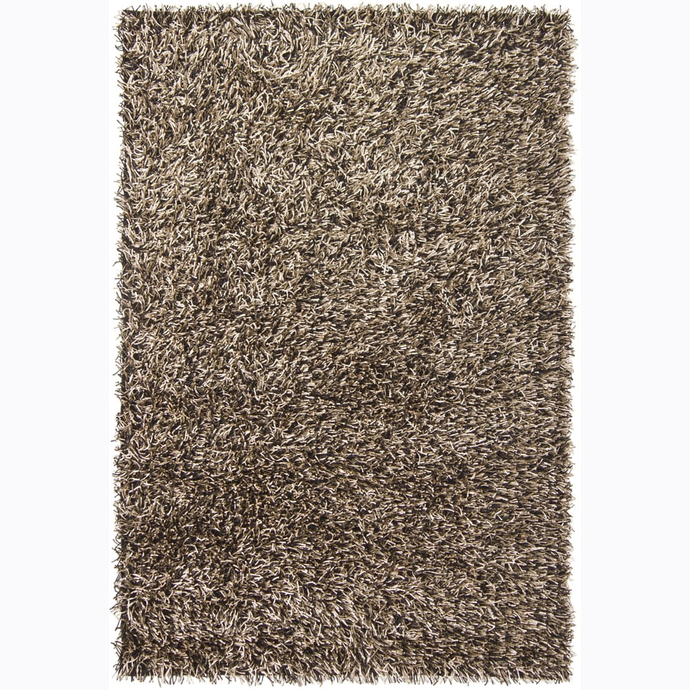 Handwoven Black/ivory/beige Mandara Shag Rug (5 X 76)