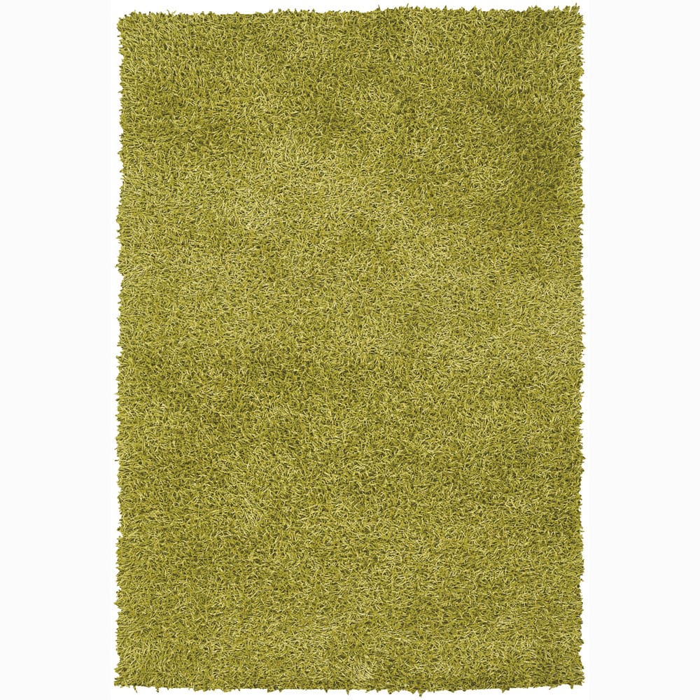 Handwoven Pear-Green Mandara Shag Rug (2'6 x 7'6) - 2'6" x 7'6"