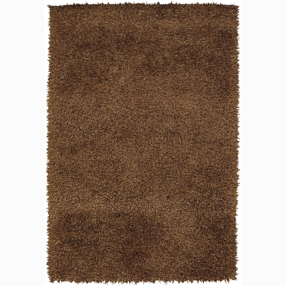 Handwoven 1.5-Inch Brown Mandara Shag Rug (4' x 6') - 4' x 6'