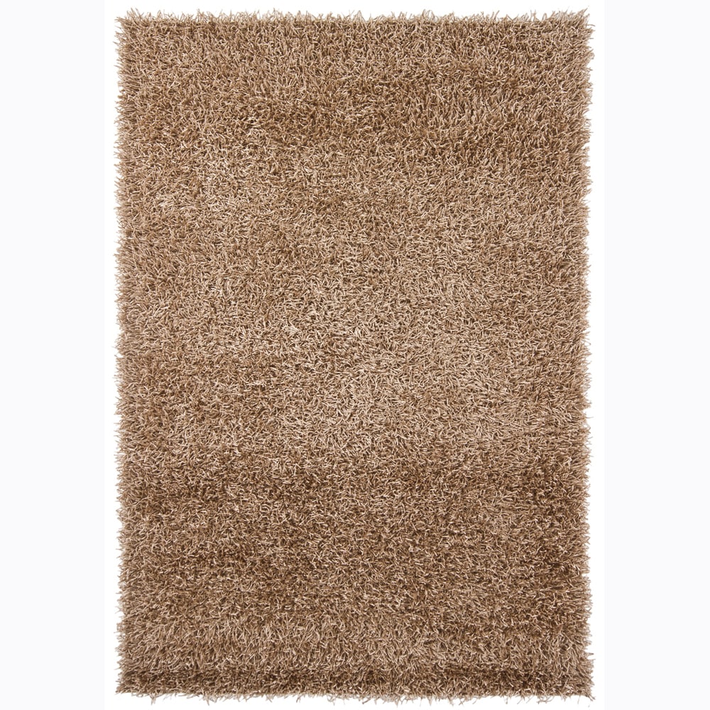 Handwoven 1.5 inch Beige Mandara Shag Rug (26 X 76)