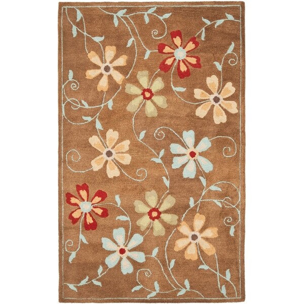 Safavieh Handmade Blossom Camel Wool Rug - 5' x 8'