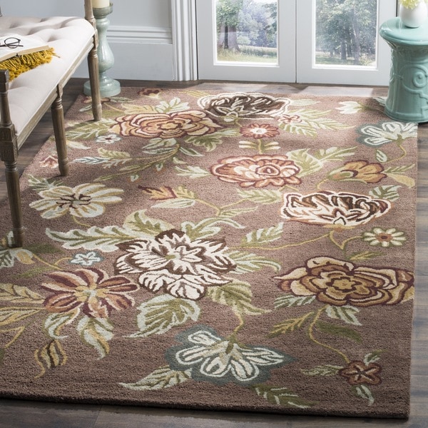 Safavieh Handmade Blossom Brown Wool Rug - 8' x 10'