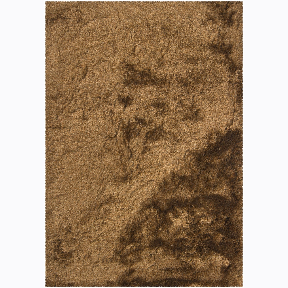 Handwoven Brown/beige Mandara Shag Rug (9 X 13)